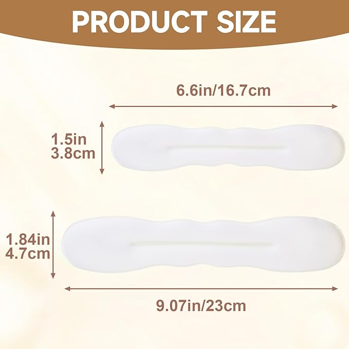 2pcs Hair Bun Maker for Women, Non-Slip Hair Bun Shaper Curler, Lazy Sponge Bun Updo Hair Styling Accessories for Long Thin Curly Straight Wavy Hair- White