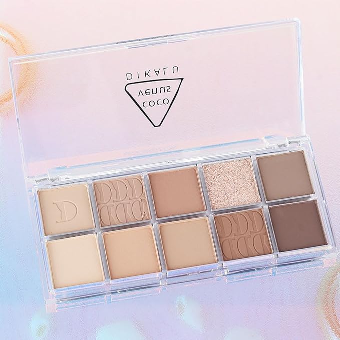 10Colors Nude Light Brown Eyeshadow Palette Makeup,Natural Neutral Highly Pigmented Eye Shadow,Naturing-Looking Long Lasting Waterproof Blendable Hypoallergenic Suitable for Beginners