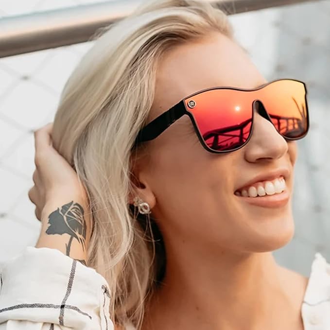 Blenders Eyewear Millenia X2 – Polarized Sunglasses – Flat, Mirrored Lens – 100% UV Protection – For Men & Women