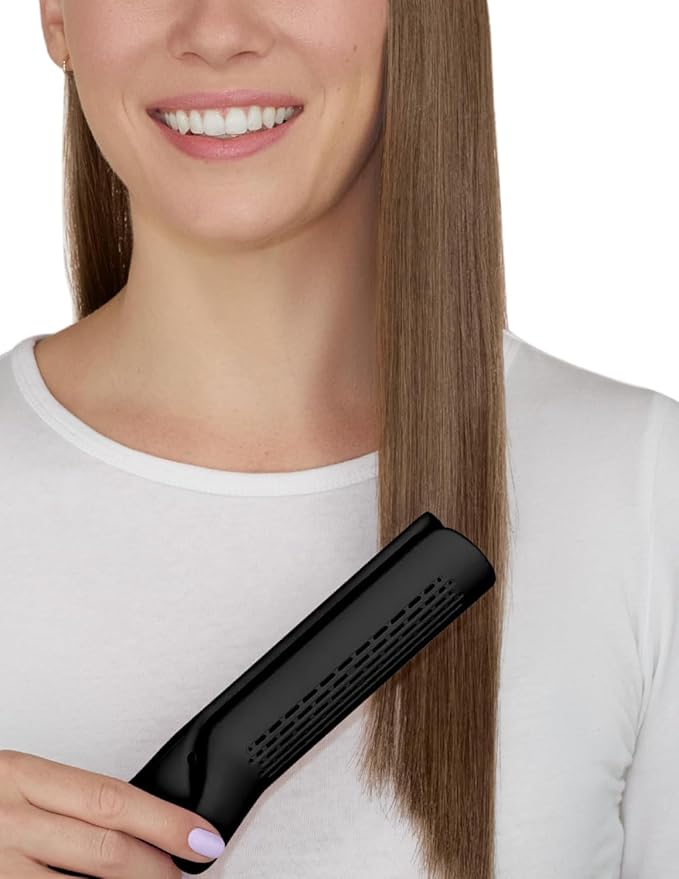 Airflow Styling Flat Iron, 2 in 1 Hair Straightener & Curler, Ceramic Plates, Tourmaline Coating, 360 Degree Air Vents, Sunny Styler - Black