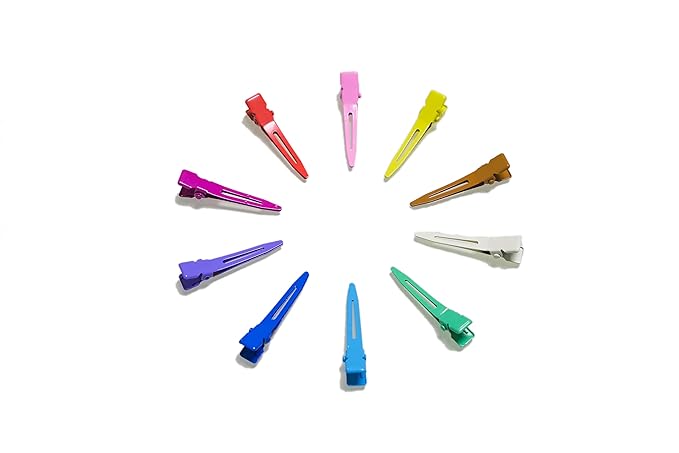 100 Packs silvery Alligator Curl Clips, bandenger 1.8 Inch Single Prong Clips Hair Accessories,for Girls and Women,Hair Styling,Hair Coloring, Random Color (green)