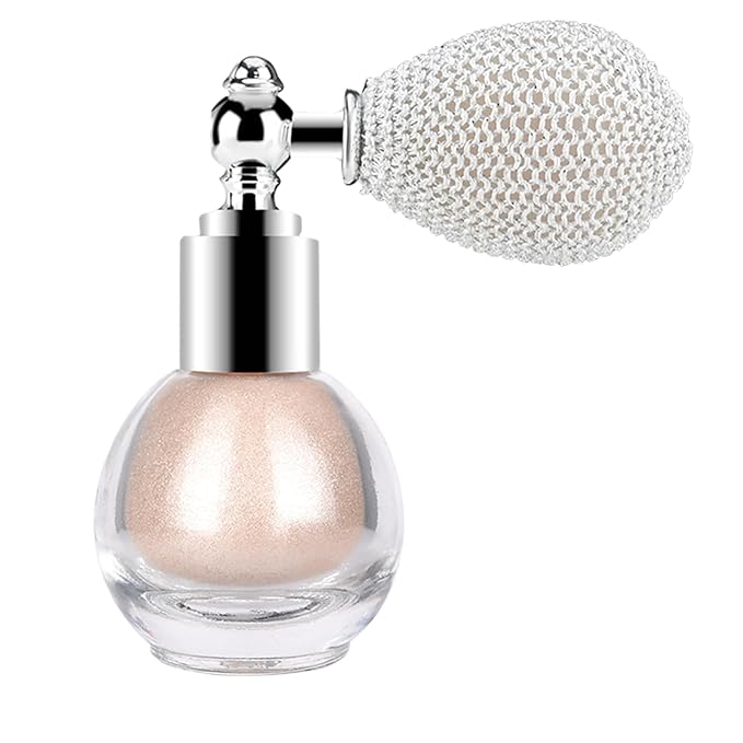 KYDA Highlighter Powder Spray, High Gloss Glitter Spray, Sparkling Powder Makeup, for Face and Body Glitter Cosmetic-Champagne Gold