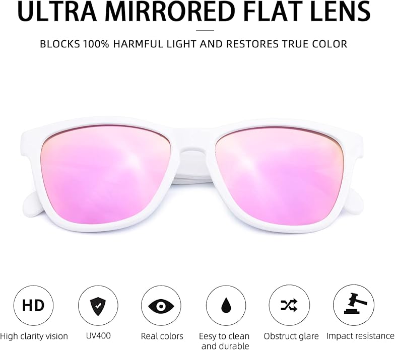 COLOSSEIN Sunglasses Womens,Classic Square Frame UV400 Mirrored Lens,Sunglasses Fit For Beach,Vacation,Driving