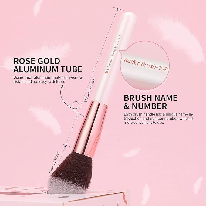 DUcare Makeup Brushes Set Professional 27Pcs Makeup Brushes Premium Synthetic Kabuki Foundation Blending Face Powder Blush Concealers Eye Shadows Make Up Brushes Kit White