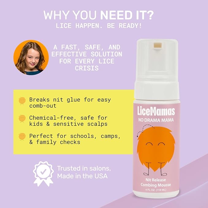 Mousse for Effective Treatment - Salon-Approved Eliminator Formula for Stubborn Infestations Without Harsh Chemicals- Dissolves Nit Glue for Easy Hair Care, Ideal for All Ages