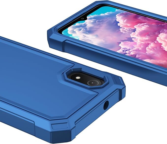for Cloud Mobile Stratus C8 Case with Screen Protector,Full Body Protection Front PC Back Soft Silicone Bumper,Heavy Duty Protection Shockproof Phone Case for Cloud Mobile Stratus C8 Blue