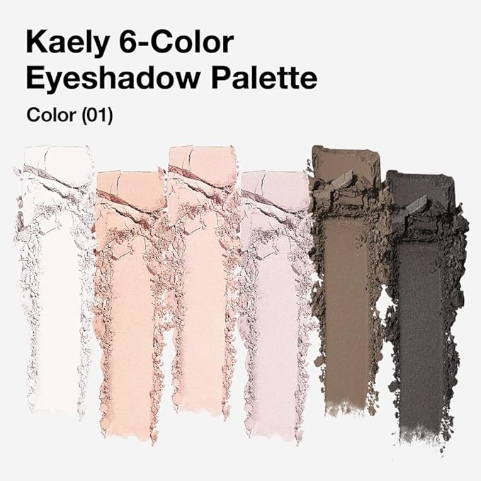 6 Color Eyeshadow Makeup Palette for Women Natural Matte Blushed Nudes, White Nude Pink Taupe Dark Brown Black Eyeshadows Palette, Everyday Long Lasting Pigmented Eys Makeup, Travel Size 01#