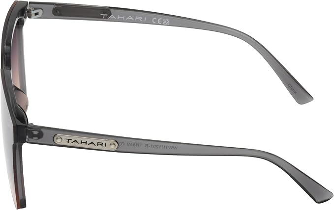 TAHARI Women's Th848 Translucent Crystal 100% Uv400 Protective Square Shield Sunglasses. Elegant Gifts for Her, 145 Mm