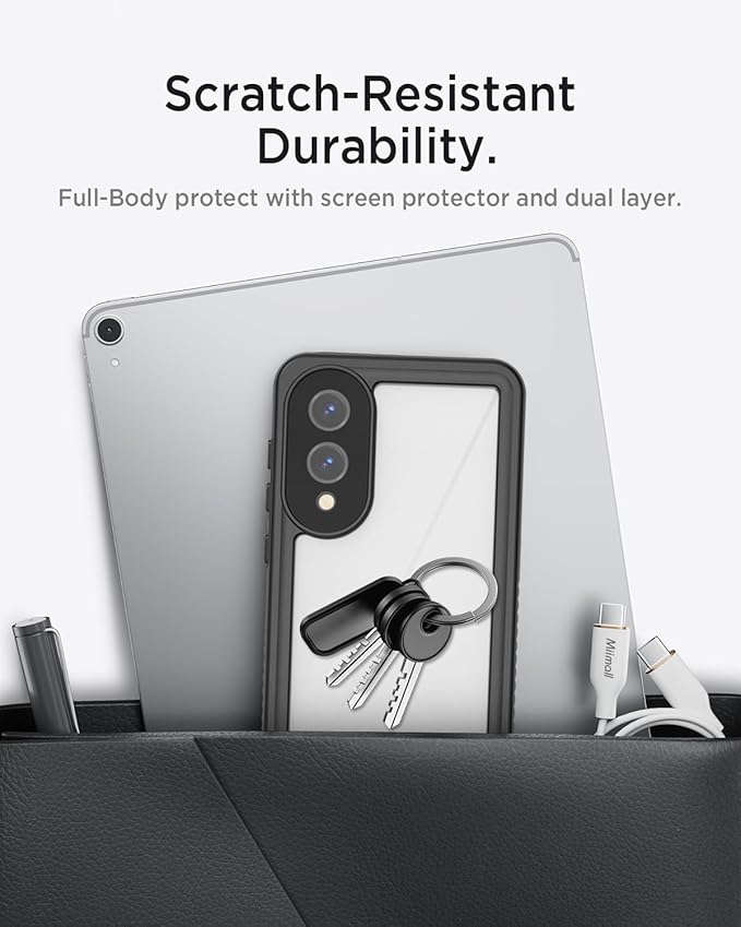 Miimall for Samsung Galaxy S25 Edge Case Waterproof,IP68 Underwater,360 Full Body Heavy Duty Protection,Built-in Lens&Screen Protector,Military Shockproof Dropproof Dustproof Case for S 25 Edge,Black