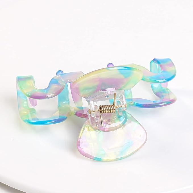 Jayongnee Multicolored Women's Hair Claw Clips - 5Pcs Large Claws for Thick and Thin Hair
