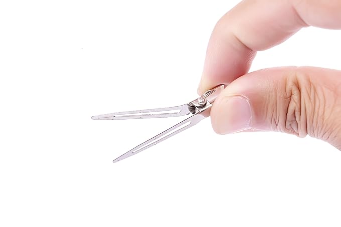 100 Packs silvery Alligator Curl Clips, bandenger 1.8 Inch Single Prong Clips Hair Accessories,for Girls and Women,Hair Styling,Hair Coloring, Random Color (silvery)
