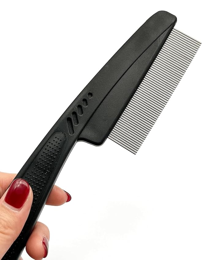 1Pc Black Multifunctional Stainless Steel Fine-Toothed Dandruff Comb, Professional Scalp Care Tool, Suitable for All Ages,Hair Combs,Beauty and Personal Care,Styling Tools and Appliances