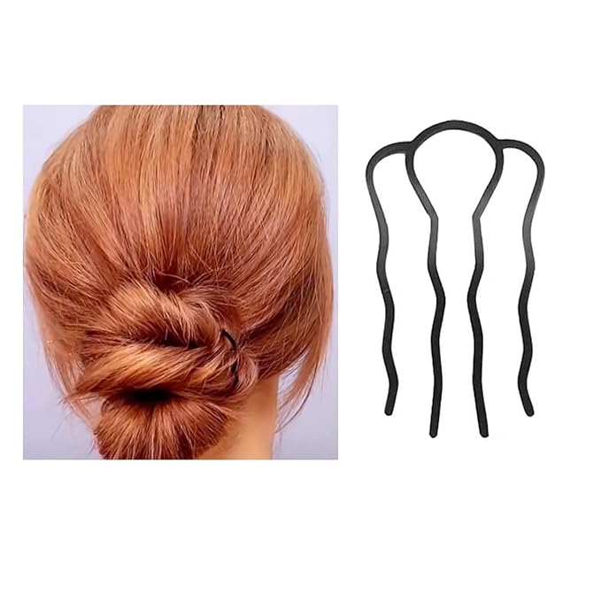 6 Piece Metal Hair Fork Clip Hair Side Combs Hair Pins Buns Updo U-Shape Hair Fork Clip French Twist Hair Styling Tool Accessories for Women