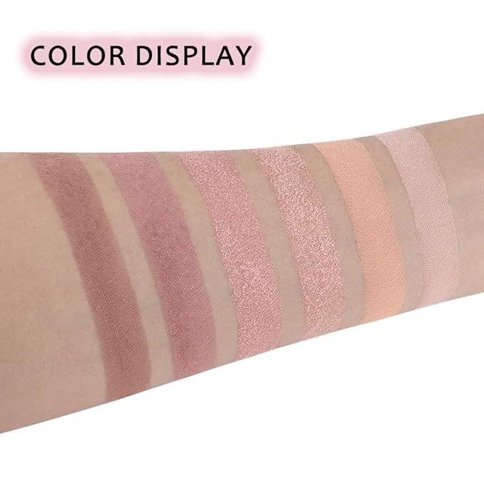 6 Colors Glitter Matte Eyeshadow Palette,Natural Nude Brown Rose Gold Coffee Sparkly Eye Shadow Makeup,Warm Pastel Eyeshadows Palette Long Lasting Waterproof Naturing-Looking Women Girls Eye Shadow 01