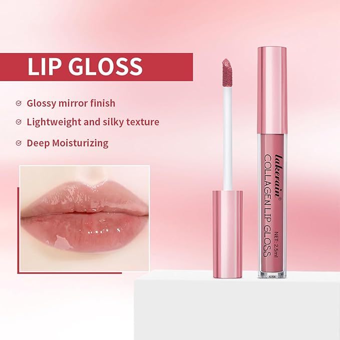 3PCS Lip Liner and Lipstick Combo Set - Matte Lip Liner Pencil, Velvet Matte Lipstick & Hydrating Collagen Lip Gloss - Long-Lasting, Smudge-Proof, High Pigment Nude Brown Lip Makeup Kit (Set 1, 3)