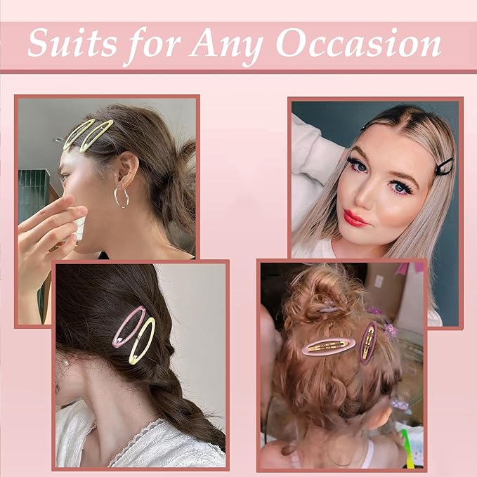 26 Pcs Metal ellipse Hair Clips No Slip for Women & Girls,Strong Hold Matte Hair Clips for Thick Hair & Thin Hair,Hair Barrettes for Women