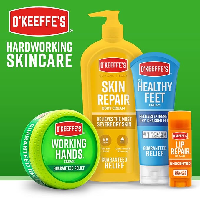 O'Keeffe's for Healthy Feet Foot Cream - 3.2 oz Jar (12 Pack) - Guaranteed Relief for Extremely Cracked, Dry Feet, Repairing Skincare, Instantly Boosts and Retains Moisture Levels