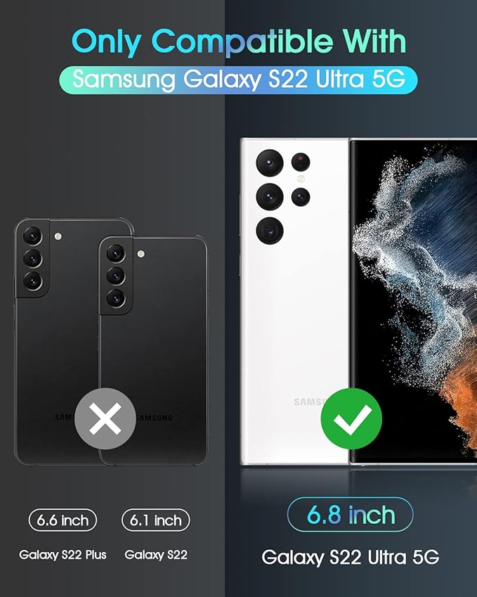 for Samsung Galaxy S22 Ultra Case-Aluminum Frame-10 FT Drop Tested,S22 Ultra Case with 1 Pack Camera Lens Protector+1 Pack Soft Screen Protector,Shockproof-Slim for S22 Ultra Case 6.8" (Blue)