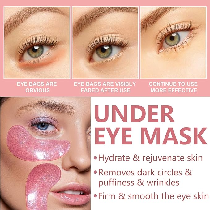 30 Pairs Lip Mask & Eye Mask,Under Eye Patches for Reducing Fine Lines & Dark Circles,Moisturizing Lip Spa Daily Labial Masks,Hydrating Bridesmaid Gifts Birthday Mother's Day Gifts