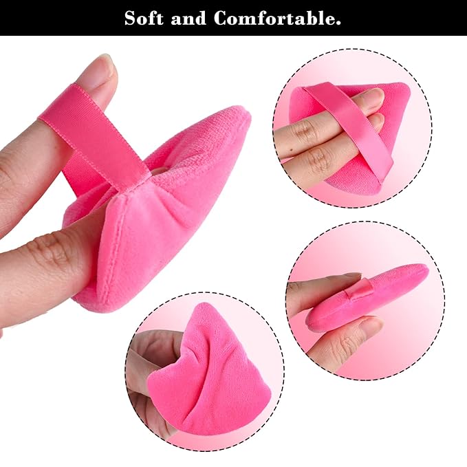 8pcs Triangular Powder Puff Face Soft Velvet Makeup Puff for Loose Powder Body Powder Makeup Sponge for Contouring Wet Dry Foundation Blender Sponge Beauty Makeup Tool.(Rose Red)