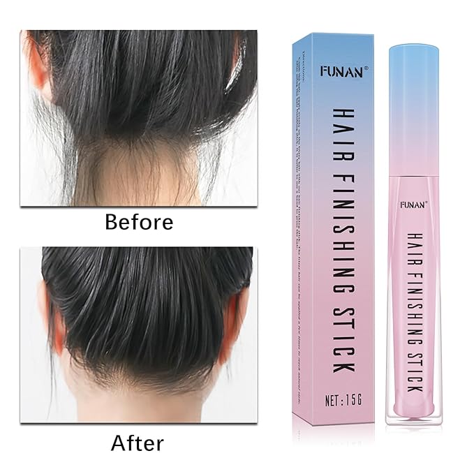 5 Packs Set Hair Wax Stick,Hair Finishing Stick and Edge Brush Rat Tail Comb Bristle Hair Brush,Slick Stick for Hair Non-greasy Styling Hair Pomade Stick,Hair Bun Hair Accessories for Women Grils