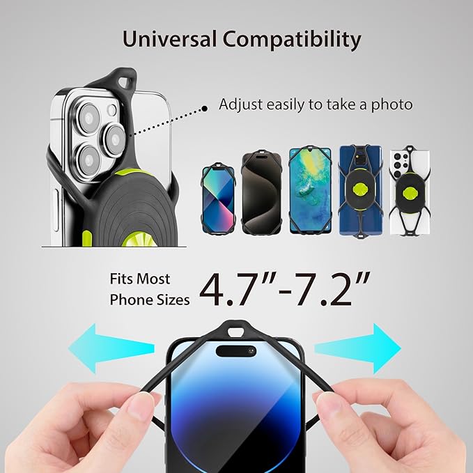 BONE Run Tie Connect Kit 2, Magnetic Running Phone Holder, Detachable & 360 Rotatable Sport Armband, Skin-Friendly Silicone Phone Carrier for Most Smartphones