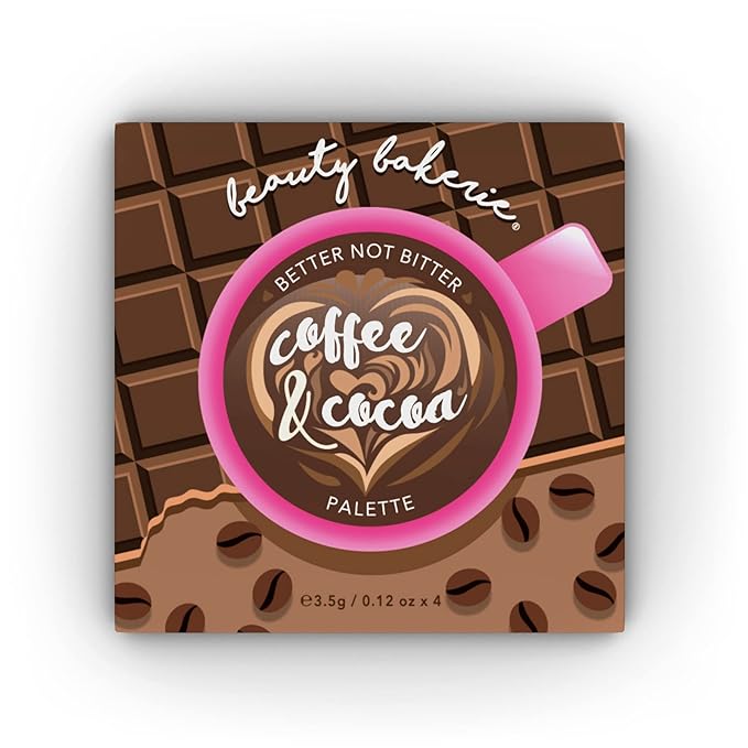 Beauty Bakerie Coffee & Cocoa Palette, Versatile Blush and Bronzer Powder Palette for Every Skin Tone, Creamy Satin Finish, 4 Sugary Shades, Highlight, Contour, Blush Kit for Women