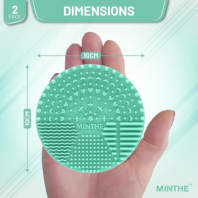 MINTHE™ Makeup Brush Cleaner Mat | 2 Pack | Silicone Make up Cleaning Pad