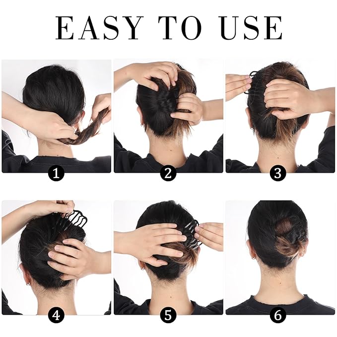 8 Piece U-Shape Hair Combs for Women's French Twist Updo and Bun Vintage Styling, 5 Style