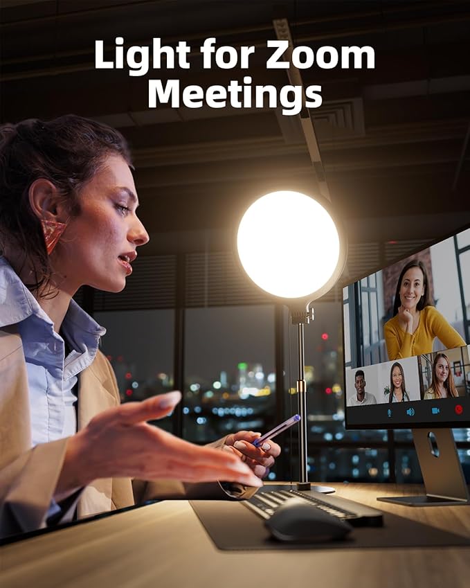 10.5" Ring Light with Stand, Full-Screen Selfie Ring Light for Desk with Phone Holder, Adjustable Laptop Light for Video Recording, Zoom Lighting for Computer, Meeting, Live Streaming, Podcast