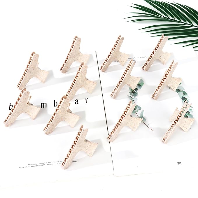 Ondder Beige Butterfly Hair Clips for Styling Sectioning Pro Salon Butterfly Plastic Claw Clips Hair Styling Clip Barber Clips for Cutting, Coloring Hair, Hair Accessories for Women Girls