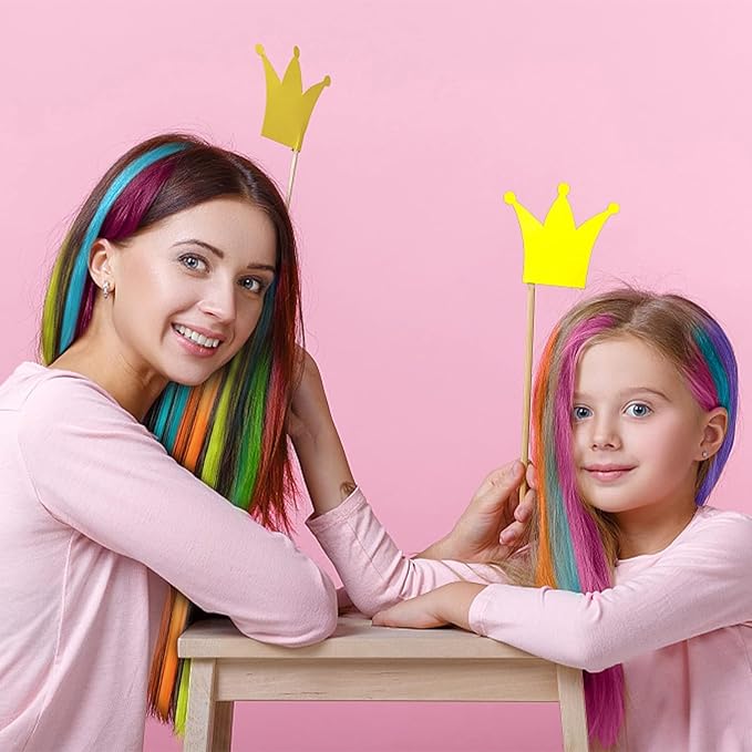 24PCS Colored Clip in Hair Extensions Birthday Gift for Girls Age 4 5 6 7 8-10-12 Year Old, 20Inch Colorful Hair Accessories Rainbow Hairpieces Christmas Stocking Stuffers for Girls Easter Valentines