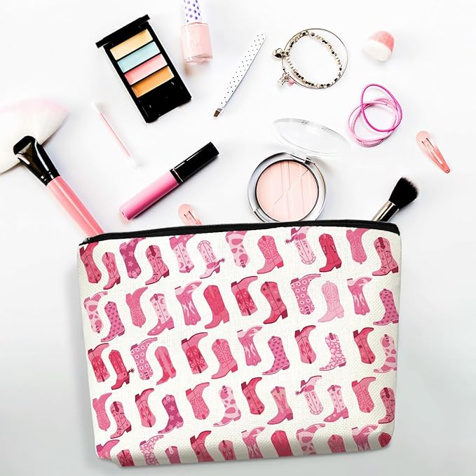 4PCS Western Makeup Bag Cowgirl Boots Cosmetic Bags for Women, Cowgirls Gifts for Women Girls Sisters Lady Boss Friends Birthday Gift, Western Stuff Toiletry Zipper Pouch Cowboy Boots Gifts