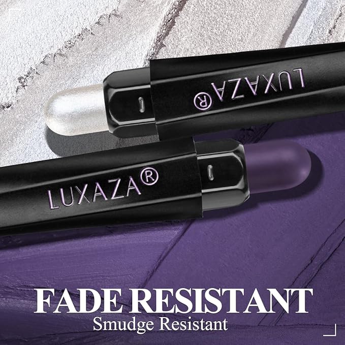 Neutral Eyeshadow Stick Makeup Set, Pink and Purple Metallic Shimmer Matte Cream Eye Shadow Eyeliner Brightener Pencil Crayon - PURPLE MARTINI
