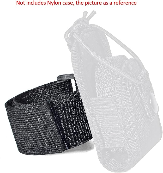 HYS Adjustable Elastic Armband Strap Bundle for Universal Silicone, Leather, Nylon Holster Case with Armband Slots (Black, 1)
