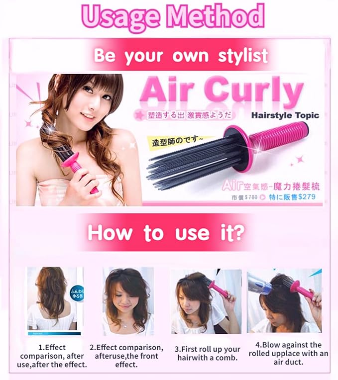17 Teeth Curl Defining Brush, Professional Hair Styler Tool for Curly Hair, Salon and Home (2Pcs)