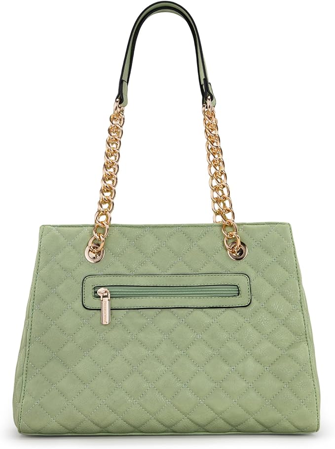 Montana West MEDIUM Tote Bag for Women Quilted Chain Handbags Shoulder Purse