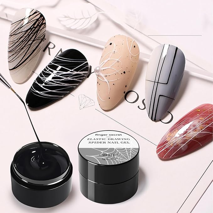 6Colors Spider Gel Nail Polish Set Wire Drawing Gel With Nail Art Brushes