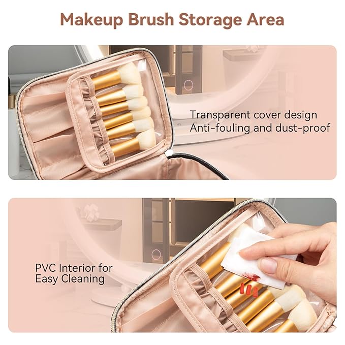 OCHEAL Makeup Bag, Large Capacity Travel Make Up Bag for Cosmetics Vertical Storage,Toiletry Bag for Skincare Makeup Organizer Bag