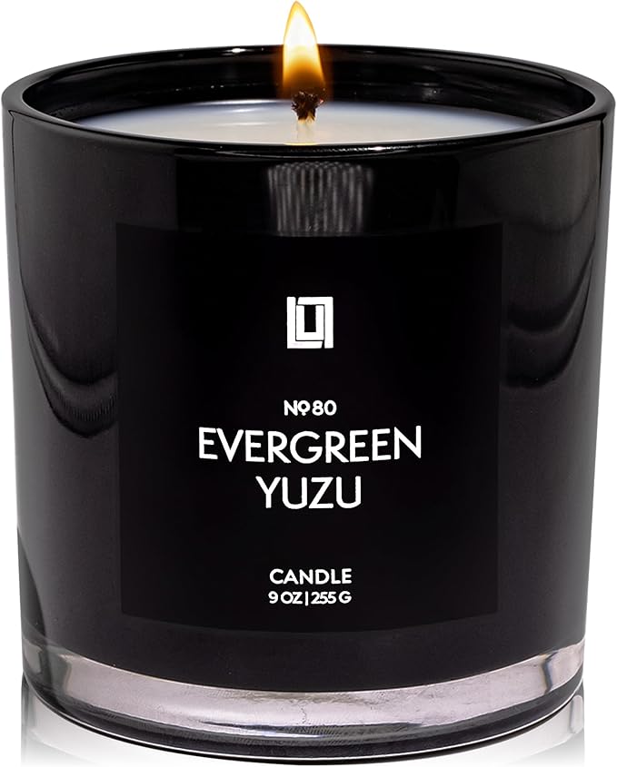 Lulu Candles | Evergreen Yuzu | Luxury Scented Soy Jar Candle | Hand Poured in The USA | Highly Scented & Long Lasting (9 Oz.)