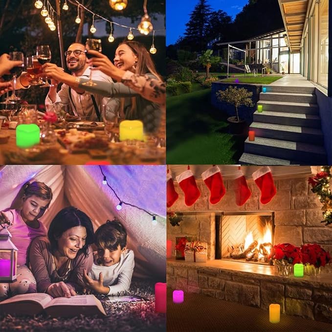 Enido Flameless Candles, Color Changing LED Candles(D: 3" x H: 4" 5" 6") Battery Operated Candles Plastic Pack of 9 Flameless Pillar Candles