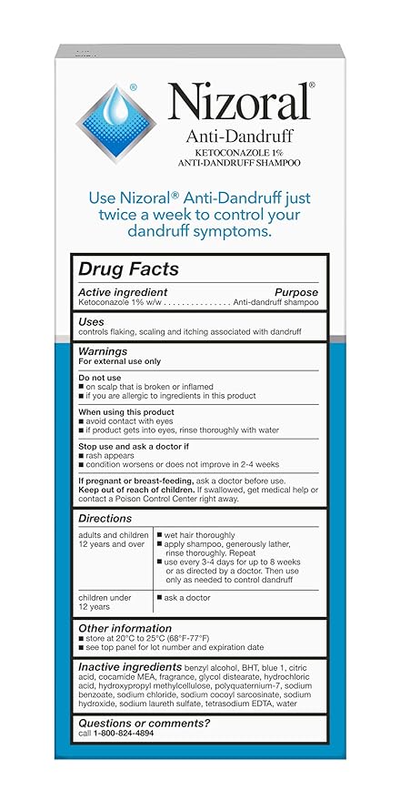 Nizoral Anti-Dandruff Shampoo with 1% Ketoconazole, Fresh Scent, 7 Fl Oz