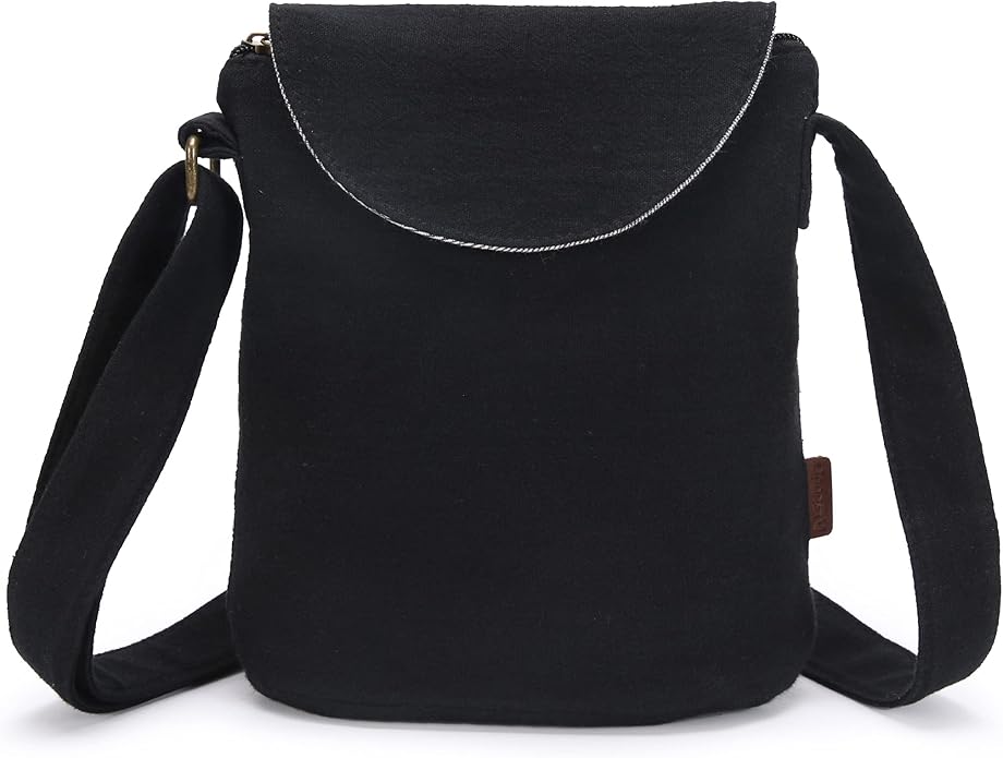OPQRSTU Women's Retro Small Size Canvas Shoulder Bag Hippie Boho Crossbody Handbag