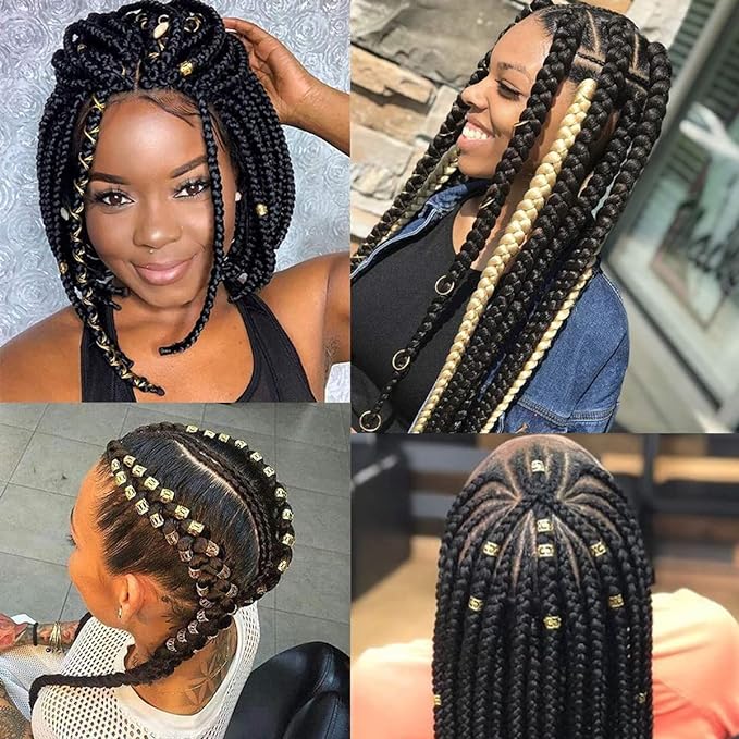 100 PCS Gold Dreadlock Loc Accessories Hair Jewelry for Braids Locs Beads Jewelry for Hair Adjustable Cuffs Iron Braiding Hair Rings Decoration for Women