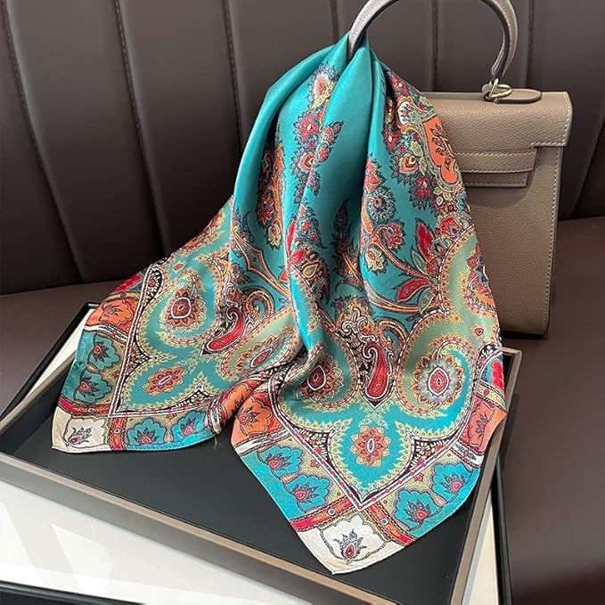 100% Pure Mulberry Silk Scarfs 26"x26" Square Scarf Women Neckerchief Headscarf hair scarf bandana Gift Packed
