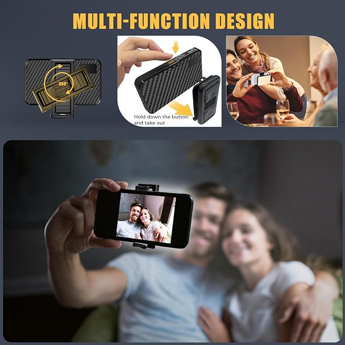 MACTREM 168 LED Selfie Light for iPhone,Portable Phone Light Clip, 3000Mah 3 Modes Rechargeable Alix Earle Lighting for Video Recording,for iPhone,Camera,Laptop,iPad,Video Conference,TikTok,Makeup