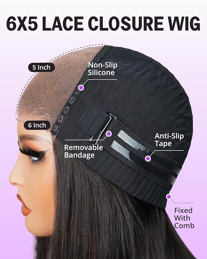 12A Bob Wig Human Hair Glueless Wigs Human Hair Pre Plucked Pre Cut Lace 6x5 HD Closure Wig Straight Short Bob Wigs Bleached Tiny Knots Bob Wig 10 Inch