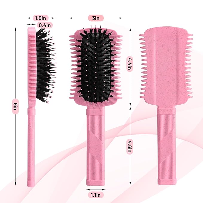 Curl Defining Brush Pink, Volume Curly Hair Brush for Detangling Shaping and Styling Women's Curls, Reduce Pulling