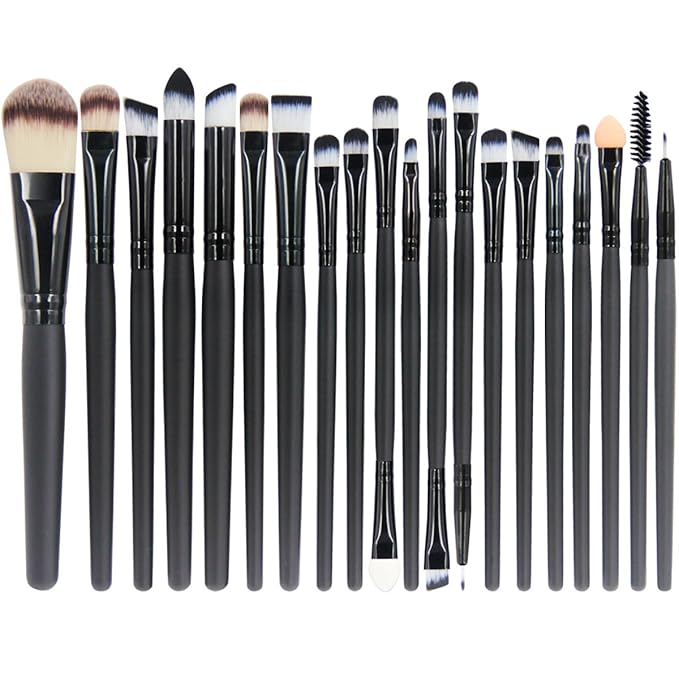 20 Pieces Makeup Brush Set Professional Face Eye Shadow Eyeliner Foundation Blush Lip Makeup Brushes Powder Liquid Cream Cosmetics Blending Brush Tool