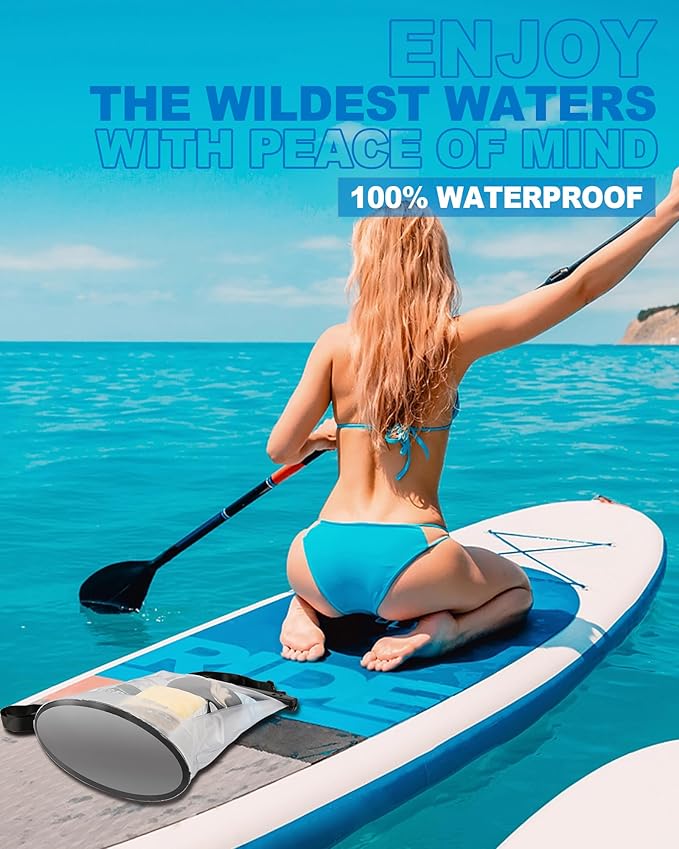 2L Waterproof Phone Pouch for iPhone 16 15 14 11 Pro Max & Galaxy S24 S21 - Floating Large Capacity Dry Bag Stores Sunscreen, Sunglasses - Oversized Waterproof Bag for Beach, Swimming, Kayaking